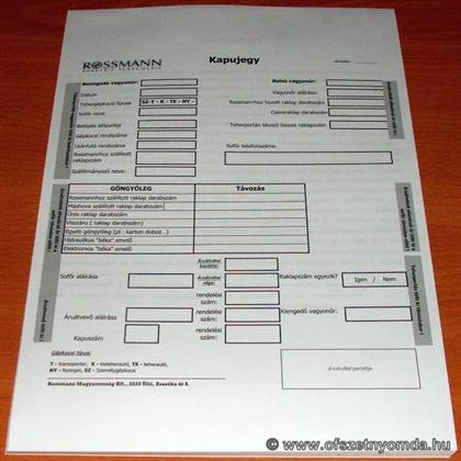 Nyomtatvány – nyomdai referencia